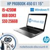 HP Probook 450 g1 i5-4200M DDR3 8gb ram 240gb SSD Windows 11 Pro 15" LCD GR A