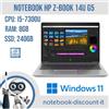 HP Notebook Hp Z-Book 14u G5 Portatile 14" Cpu i5-7300u Ram 8gb 240gb SSD Win11Pro