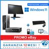 HP POSTAZIONE WINDOWS 11 PRO i3 PC COMPUTER DESKTOP COMPLETA MONITOR RICONDIZIONATO