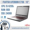 Fujitsu Notebook FUJITSU LifeBook E736 13" Cpu i5-6200u Ram 8gb SSD 240gb Win11Pro