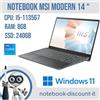 MSI Notebook MSI Modern 14 14D3 Portatile 14" Cpu i5-1135G7 Ram 8Gb SSD 240gb W11