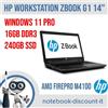 HP Workstation HP ZBOOK 14 G1 i7-4600U 16Gb ram 240Gb SSD 14.1" HD 1600x900 Win 11