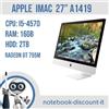 Apple iMac Late 2013 27" A1419 Cpu i5-4570 Ram 16gb DDR3 HDD 2TB Grado B