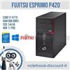 FUJITSU ESPRIMO P420 Core i7-4770 Ram 8gb SSD 240gb Win11 Computer PC GRADO A -