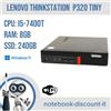 Lenovo ThinkStation P320 Tiny Mini PC Cpu i5-7400T Ram 8gb SSD 240gb Wifi Win11