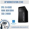 Hp Workstation Z240 PC DESKTOP Cpu i5-6500 Ram 8Gb SSD 240gb Win11 PRO GRADO B