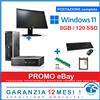 HP POSTAZIONE WINDOWS 11 PRO i3 con SSD 120GB 8GB RAM COMPUTER RICONDIZIONATO 20''