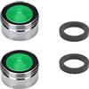 QILUCKY Aeratore M18/M18,5/M20/M22/M24/M28, set di 2 rubinetti Bubbler, filtro miscelatore cromato Honeycomb, filettatura esterna (M24)