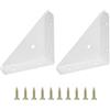 PATIKIL Staffe Angolari 2,6 x 2,6 Pollici, 2pz Staffa a Triangolo Acciaio Laminato a Freddo Staffe Angolari Supporto Giunti a Angolo Retto con Viti per Scrivania Letto Bordo, Bianco