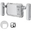 NEEWER Kit Phone Cage Compatibile con iPhone 17 Pro Solo, Accessori Stabilizzatore Video Rig con Anello Filtro 67mm, Backplate per Lente 17mm/T Mount, Due Maniglie a Sgancio Rapido, PA143 (Argento)