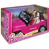 Close Out CJD12 Barbie e Ken Jeep da Spiaggia Playset con Due Bambole e SUV Rosa