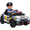 AIYAPLAY Macchina Elettrica per Bambini della Polizia con Telecomando e Musica