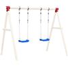 vidaXL Seggiolini per Altalena con Corde 2 pz Blu 38x16 cm Polietilene