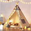 Does not apply Tenda per Bambini Da Gioco in Tela Indiana Teepee in 100% Cotone Con Luci Fatate