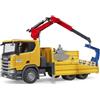 Bruder BRD03551 Scania Super 560R Camion Ribaltabile con Gru e Pallet