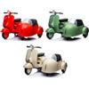 Mediawave Store Moto elettrica per Bambini LT957 Vespa Sidecar Laterale BIG 12V Luci LED Suoni