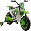 HOMCOM Moto Elettrica per Bambini Batteria 12V Ricaricabile e Rotelline Verde
