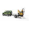 Bruder BRD02593 Land Rover Defender con Rimorchio, Micro escavatore JCB e 1 Pers