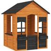 VivaGarden Casetta per Bambini 3-8 Anni in Legno 110.6x106.6x138 cm Marrone VivaGarde