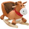 vidaXL Cavallo a Dondolo con Schienale in Peluche 60x32x50 cm Marrone