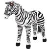vidaXL Zebra in Peluche in Piedi Nera e Bianca XXL