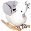 HOMCOM Dondolo Giocattolo a Forma di Cigno Bianco e Grigio Bambini 18-36 Mesi