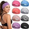Awumbuk Fascia Capelli Donna, Set da 8 Pezzi, Multicolore con Tinta Unita e Fantasie Assortite, Elastiche e Traspiranti, per Sport Yoga Corsa e Uso Quotidiano (Rosso)