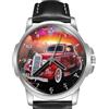 TWK Orologio Da Polso Auto Classica Vintage Cinturino Pelle 4 Quadrante Grande