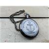 Fatto a mano Orologio da tasca nautico antico in ottone Elgin con catena regalo vintage pe...