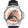 TWK Robin Bird Regalo Cinturino in Pelle Quadrante Grande Orologio da Polso TWK