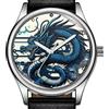 TWD Orologio Da Polso Con Faccino Blu Drago Guardiano Cinese Raro E Alla Moda 38Mm