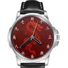 TWK Rosso Dragone Cinese Anno Cinturino IN Pelle Big Quadrante Orologio da Polso