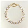 COMOTO Bracciale di perle giapponesi Akoya ad alta lucentezza ~ 7,5 mm bianco-rosa a...