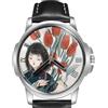 TWK Orologio Da Polso Cinese con Tulipani Cinturino Pelle Quadrante 45mm