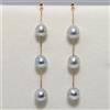 COMOTO Orecchini lunghi in argento ad alta lucentezza 7 mm con perle giapponesi Akoy...