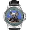 TWK Orologio Da Polso Cane Crestato Cinese Cinturino Pelle Quadrante Grande Regalo