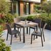 MIlani Home CALIGOLA - set tavolo in resina effetto rattan cm 80 x 80 x 74 h con 4 sedie Alma