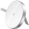 ESR Magsafe Caricabatterie wireless da 15 W per iPhone 17/17e/16/15/14/13/12, S26 Series/Google Pixel 10, AirPods 4/3, stazione di ricarica induttiva con cavo di nylon rinforzato A/C da 1,5 m, Bianco