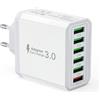 Tupneuf 33W Caricatore USB, 6 Portos Caricabatterie Multipla con QC3.0 Per iPhone 15 Pro Max 14 Plus 13 12 11 SE XR, iPad Pro, Samsung, Spina Carica Rapido Adattatore Alimentatore Presa Muro Ricarica