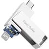Levida Chiavetta USB per Phone 256GB,Senza APP Chiavetta USB-C,Pendrive USB 3.0，3 in 1 Memoria Esterna,USB Stick per IOS,OTG Android,Smartphone,Mac,Pad(Argento)