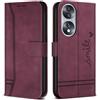 Bravoday Cover per Honor 70 / Honor 70, Flip Custodia in Pelle PU con Slot per Schede, Portafoglio Custodia per Honor 70 / Honor 70, Vino Rosso