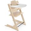Stokke Seggiolone Stokke Tripp Trapp (Natural) con vassoio Stokke (White) - Include sedia Tripp Trapp e Baby Set 2 per bambini da 6 a 36 mesi - Regolabile e facile da pulire