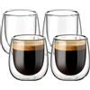 glastal 4 * 100ml Tazza Caffè Doppio Vetro Borosilicato,Bicchieri da Espresso a