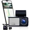AUTOSKY Dual Dashcam 4K con GPS e WLAN, fotocamera frontale 4K Ultra HD, fotocam