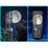 CAT KATZE GATTO GUFO OWL EULEN CANVAS LAMPADA TELA LAMP PURRFECT WISDOM PARKER