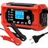 Yiifell Caricabatterie Auto, 6A 12V Mantenitore Batteria Moto Intelligente Mantenitore d