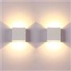 Set Di 2 Applique Da Parete LED per Interni, 12W Bianco Caldo, Lampada Da Parete