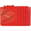 DRAEGER PARIS 1886 Tie Rack - Porta carte di credito con cerniera, motivo: foglia, colore: Rosso