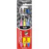 Colgate ZigZag - Spazzolino da denti manuale con setole medie, confezione da 3, con setole incrociate multiangolari, collo flessibile per il comfort delle gengive e la pulizia della lingua