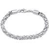 Kuzzoi Bracciale da uomo, in argento Sterling 925, realizzato a mano, con catena bizantina (5 mm) e bracciale da uomo, 21,5 g, 0202192422